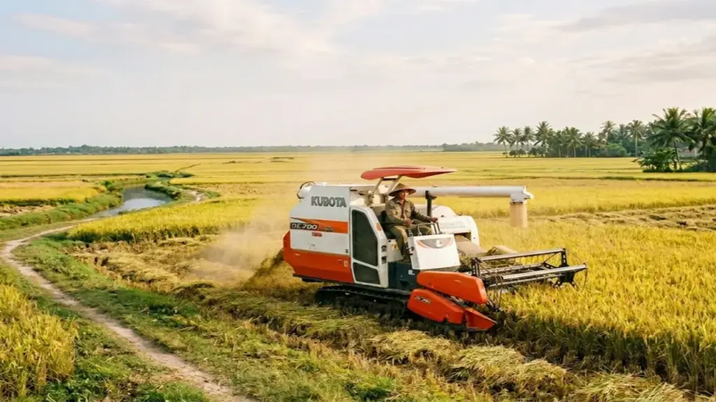 Công an cảnh báo tình trạng “bảo kê” máy gặt lúa