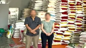 Đôi vợ chồng bán hàng chục tấn gạo giả thương hiệu Séng Cù, ST25...